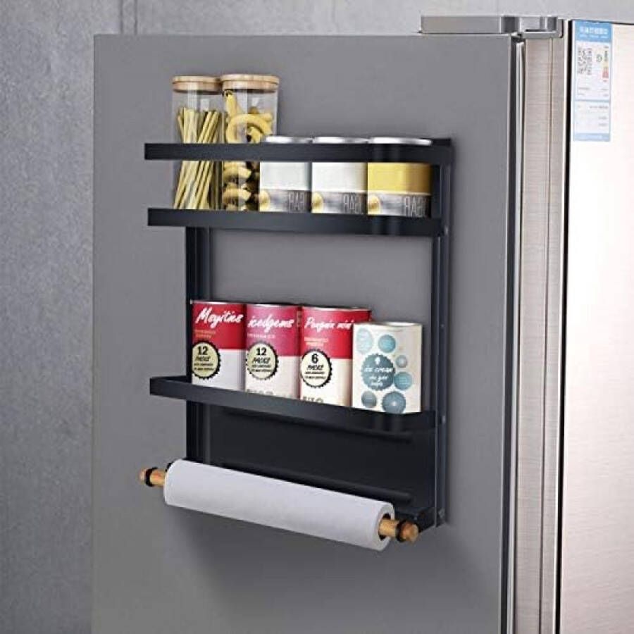 Magnetisch hangrek voor koelkast koelkastrek magneet kruidenrek met plank keukenrek organizer