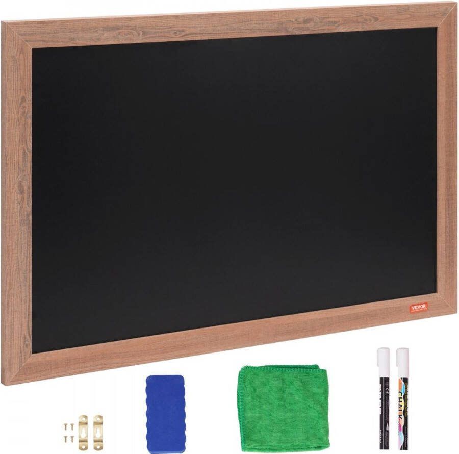 Magnetisch krijtbord met houten frame 508 x 762 mm magnetisch verzamelbord 432 x 686 mm verticaal of horizontaal hangend incl. 2 krijtstiften & gum & doek wandmontagestandaard