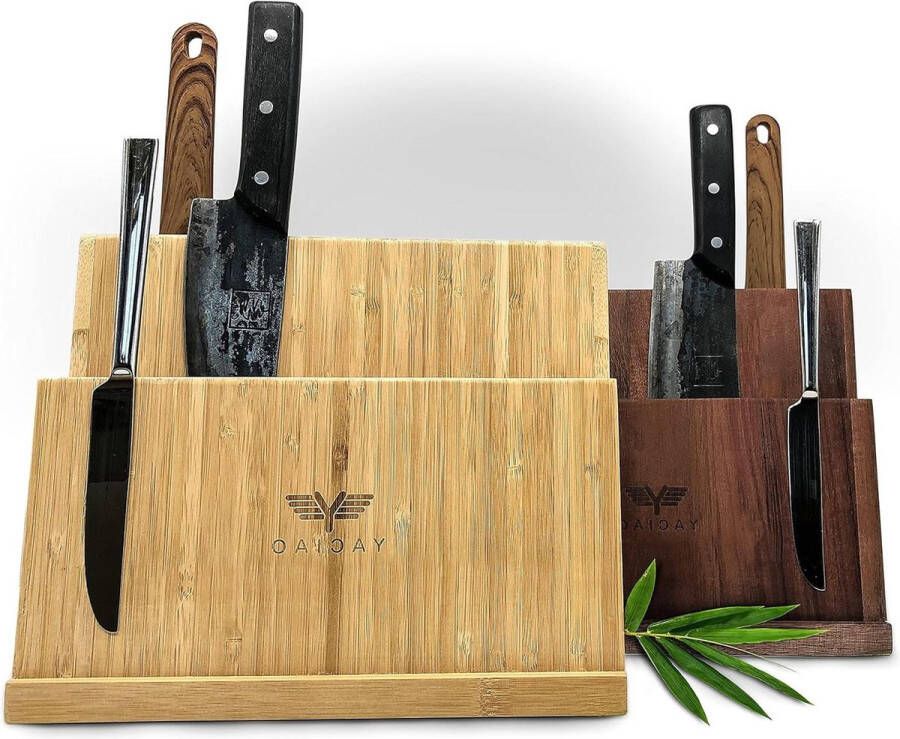 Magnetisch messenblok houten afwerking gereedschapshouder keukenorganizer zwart magnetische meshouder Magnetic strip knife holder