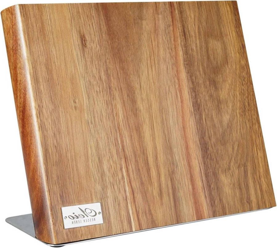 Magnetisch messenblok van massief acaciahout 380 cm roestvrijstalen sokkel magnetische messenhouder voor maximaal 6 messen houten keukenmessenblok messenopslag chef knife storage