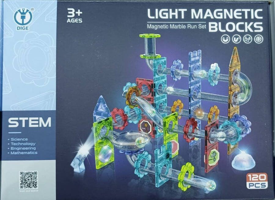 Magnetisch speelgoed Bouwblokken Knikkerbaan glimmende bal Educatief speelgoed Creatief denken en slimme ontwikkeling voor kinderen Voordeelverpakking 120 Stuks