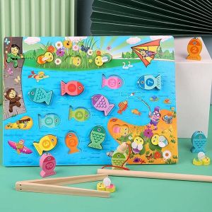 Magnetisch visspeelgoed Magnetisch hengelspel Houten speelgoed Visspel Montessori-speelgoed Houten speelgoed Kinderspeelgoed Cadeau vanaf 2 3 4 jaar Meisjes en Jongens