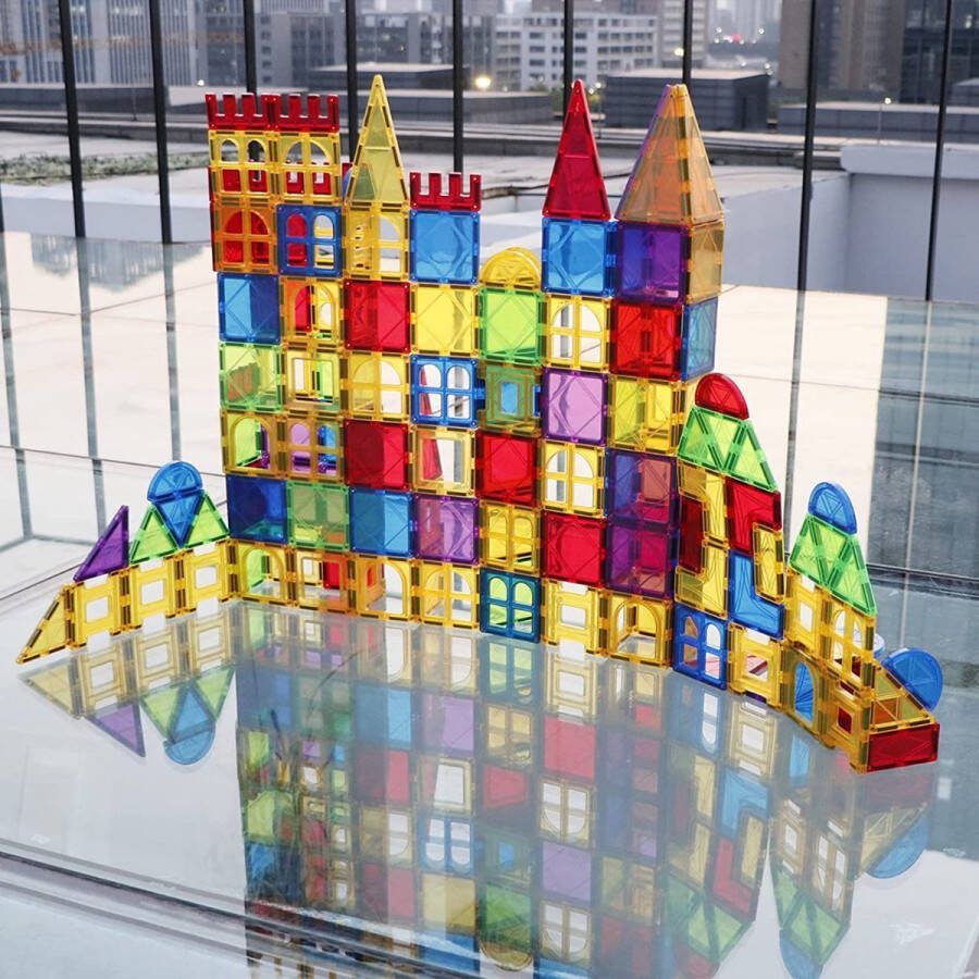 Magnetische bouwstenen 120 stuks Kinderspeelgoed vanaf 3 4 5 6 7 8 jaar creativiteit en pedagogisch educatief speelgoed set voor jongens en meisjes
