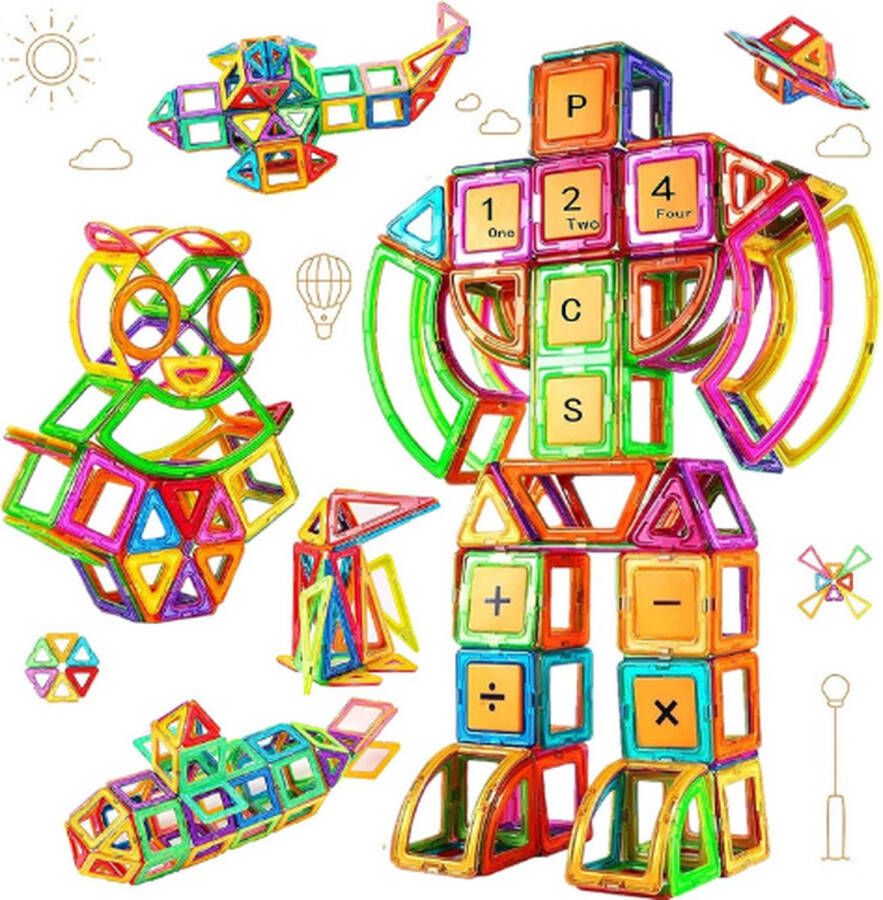Magnetische bouwstenen Magnetisch speelgoed 124 Stuks Creatief Bouwset