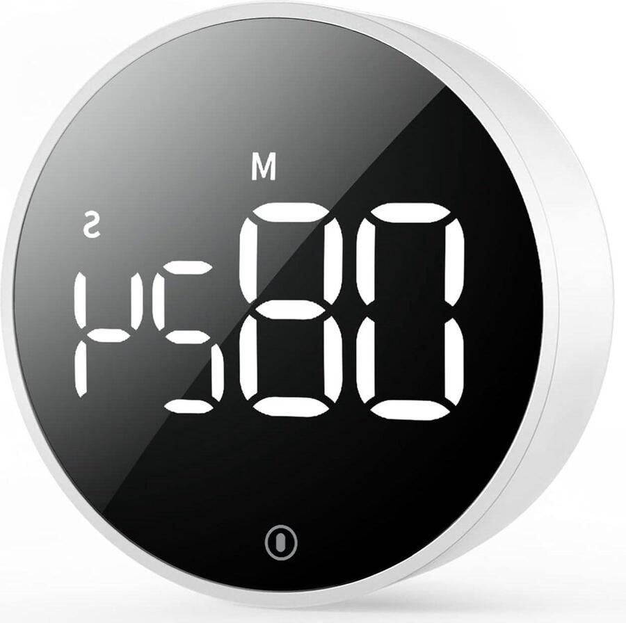 Magnetische digitale keukentimer met groot LED-scherm voor thuis fitness klaslokaal 3 volumeniveaus inclusief batterijen time timer