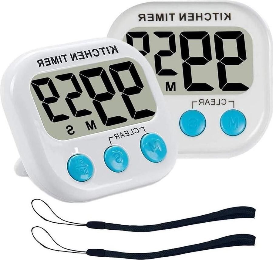 Magnetische Digitale Kookwekker met Luid Alarm en Groot LCD Display 2 Stuks Keukentimer kookwekker digitaal