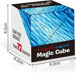 Magnetische magische kubus blauw 70+ vormen anti-stress fidget toy