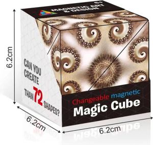 Magnetische Magische Kubus Bruin 70+ Vormen Anti-Stress Fidget Toy