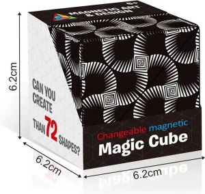 Magnetische Magische Kubus Zwart 70+ Vormen Anti-Stress Fidget Toy