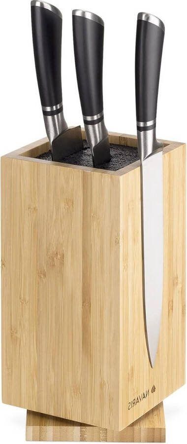 Magnetische messenhouder van bamboe Draaibaar messenblok Universele houder met magneet Keukenorganizer met magneetlijst Magnetic strip knife holder
