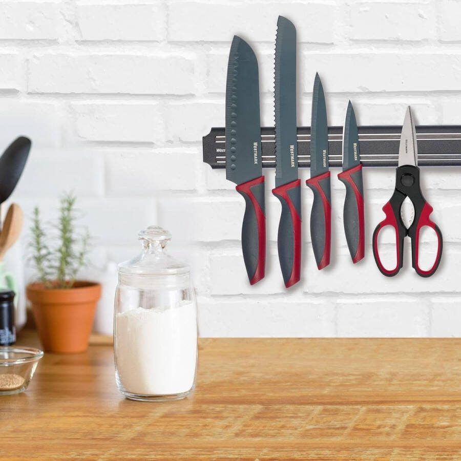 Magnetische messenstrip Black – de hoogwaardige magneetstrip houdt je keukenmessen veilig op zijn plaats – ABS BPA-vrij