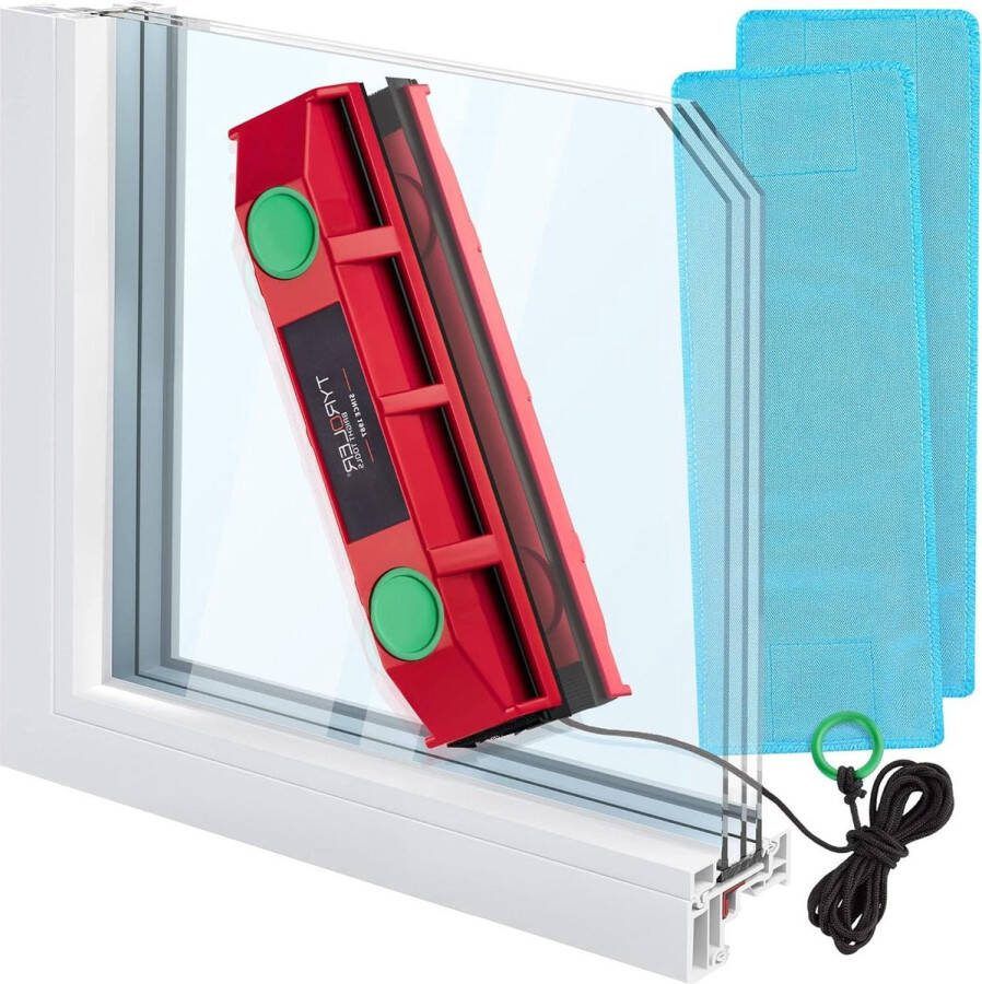 Magnetische Raamreiniger voor Dubbele Beglazing Geschikt voor 20-28 mm raamdikte Raamreinigingsset met Glider D-3 Glasreiniger Ramenwasser