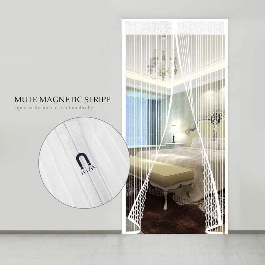 Magnetische Screen Door Loboo Idee Magnetische Deur Gordijn 90x210cm Fly Screen Door Wit met Magneten Heavy Duty Mesh Gordijn Voor Voordeur Appartementen En Meer
