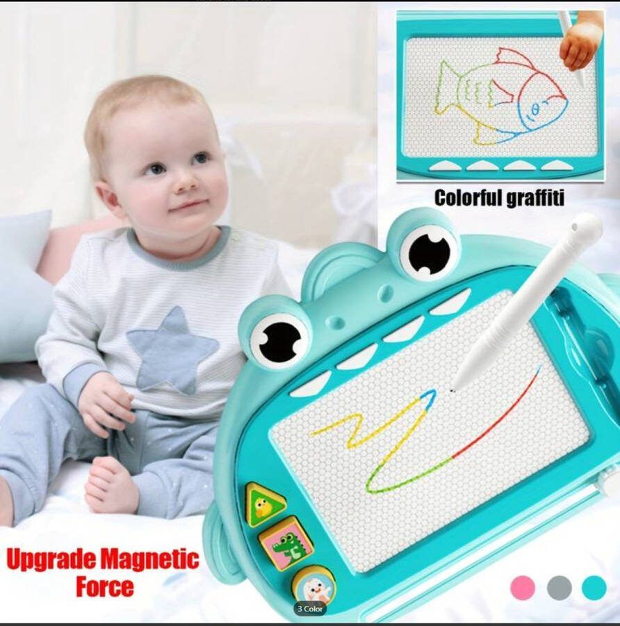 Magnetische Tekendoos met 3 Stempelvormen 26x19x2 CM Wisbare Schrijf- en Tekenschrift Educatief Speelgoed voor Kinderen 3-6 Jaar Ideaal voor Verjaardag Kerst en Halloween