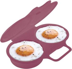 Magnetron eierkoker roze 2 eieren snel ei koken bakken 2 stuks in verpakking
