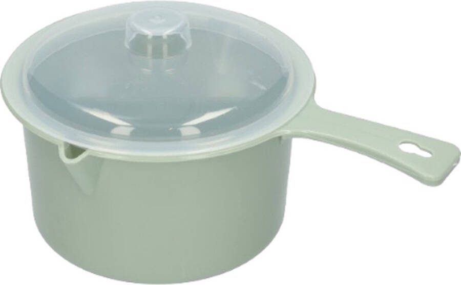 Magnetron Steelpan met deksel – Groen – Kunststof 21.5 x 15.2 x 10.5 cm – Vershoudbakje – Noodle bakje – Snackbakje