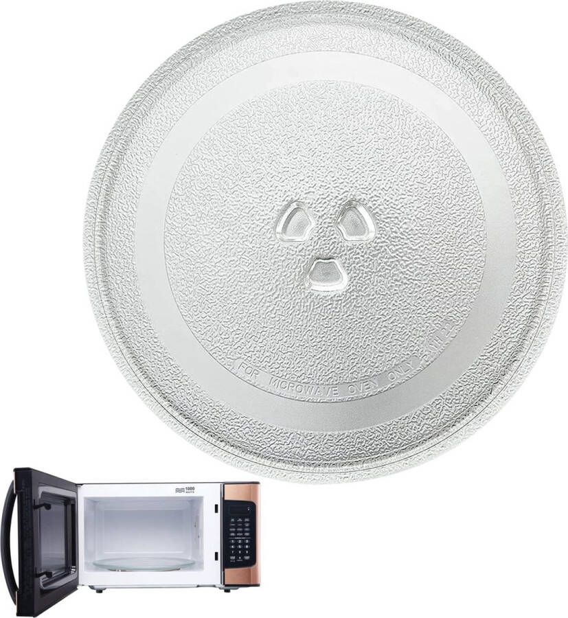 Magnetronbord glas 25 5 cm universeel draaiplateau voor magnetron glazen borden voor magnetron universeel magnetronbord glad draaiplateau met 3 noppen voor magnetrons