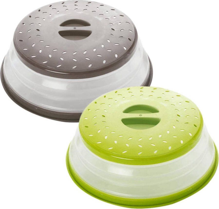 Magnetrondeksel magnetron voedselafdekking afdekking magnetron gemaakt van kunststof PP + TPR-materiaal olie- en spatwaterdicht laat afdruipen (geel grijs 2 stuks)
