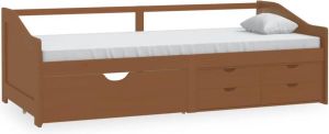 Maison Exclusive Bedbank 3-zits met lades grenenhout honingbruin 90x200 cm