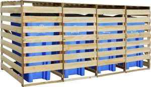 Maison Exclusive Containerberging vierdubbel 240 L geïmpregneerd grenenhout