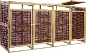 Maison Exclusive Containerberging vierdubbel grenenhout en wicker