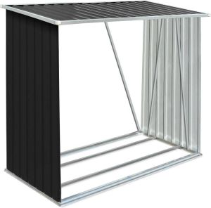 Maison Exclusive Haardhoutschuur 163x83x154 cm gegalvaniseerd staal antraciet