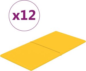 Maison Exclusive Wandpanelen 12 st 2 16 m² 60x30 cm fluweel geel