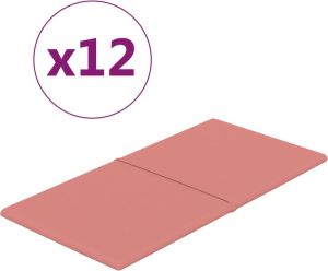 Maison Exclusive Wandpanelen 12 st 2 16 m² 60x30 cm fluweel roze