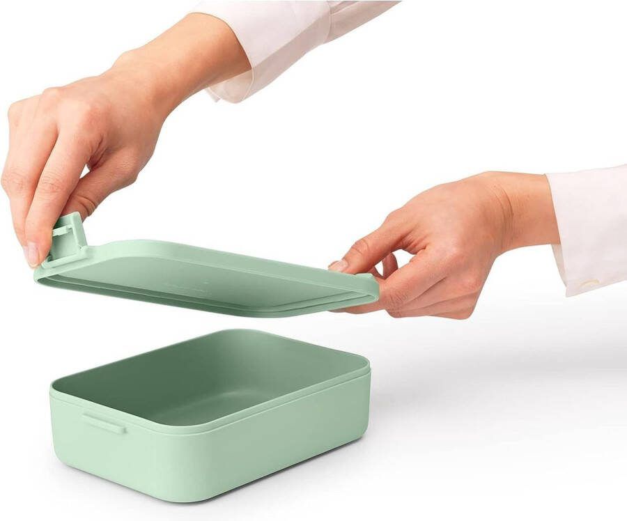 Make & Take Broodtrommel Large Ruimte voor 8 Boterhammen Deksel met Clips Geschikt voor Diepvries Vaatwasser- & Magnetronbestendig Jade Green 25 5 x 16 7 x 6 cm