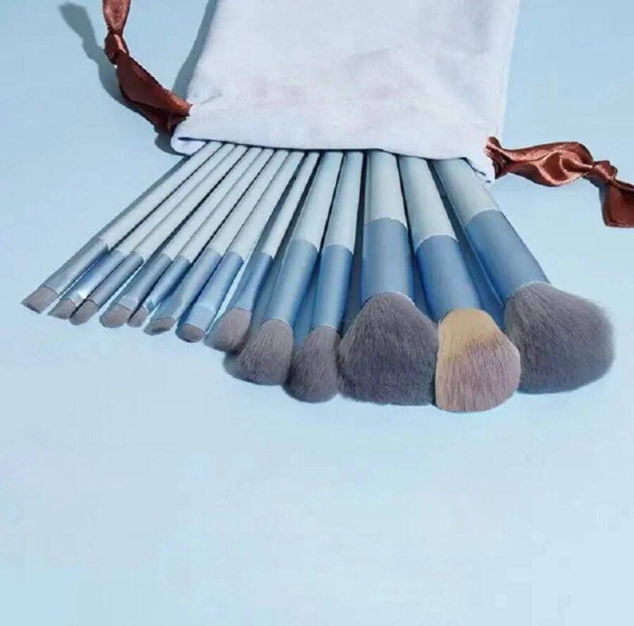 Make up borstels BLAUW kwastenset van 13 stuks Make up Oog make up Gezichts make up Makeup kwasten
