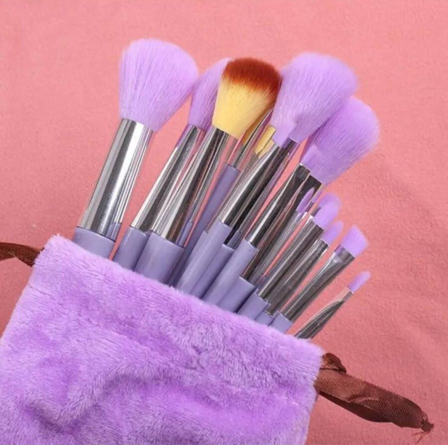 Make up borstels LILA Kwastenset van 13 stuks Make up Oog make up Gezichts make up Makeup kwasten