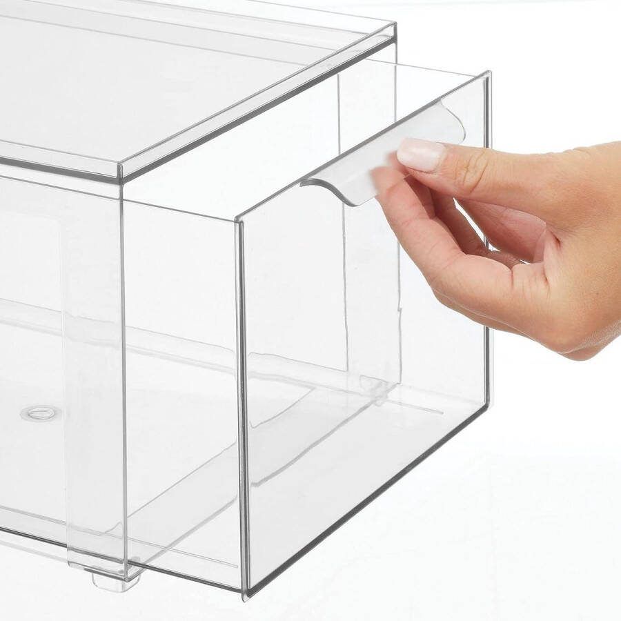 Make-up box plastic scharnierdeksel transparant badkamer organiser 4 stuks