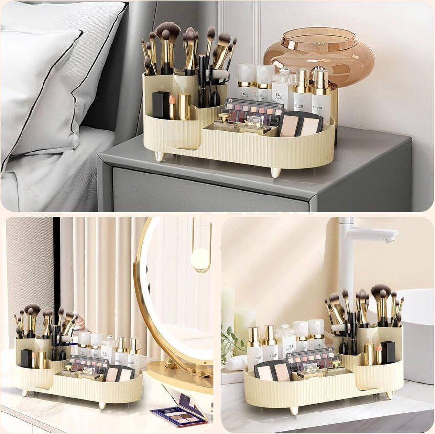 Make-up cosmetica-organizer 360° draaibaar Beauty-organizer met multifunctionele cosmetica-opslag make up tafel
