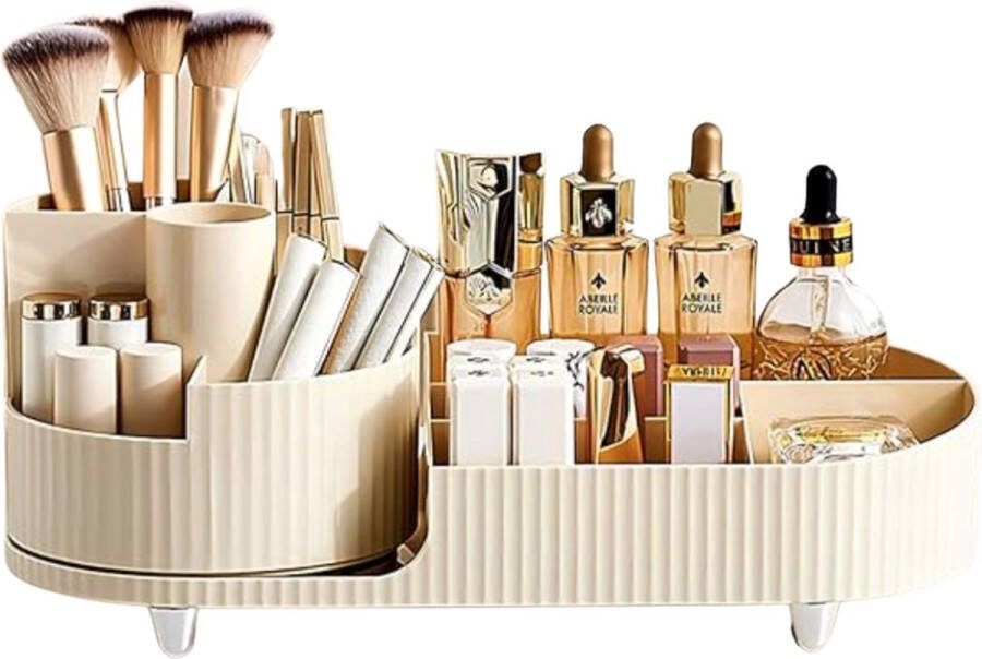 Make-up cosmetica-organizer 360° draaibaar multifunctionele opslag voor kaptafel badkamer en slaapkamer opbergsysteem draaibaar Bathroom organizer make-up organizers make-up lades make up spiegel