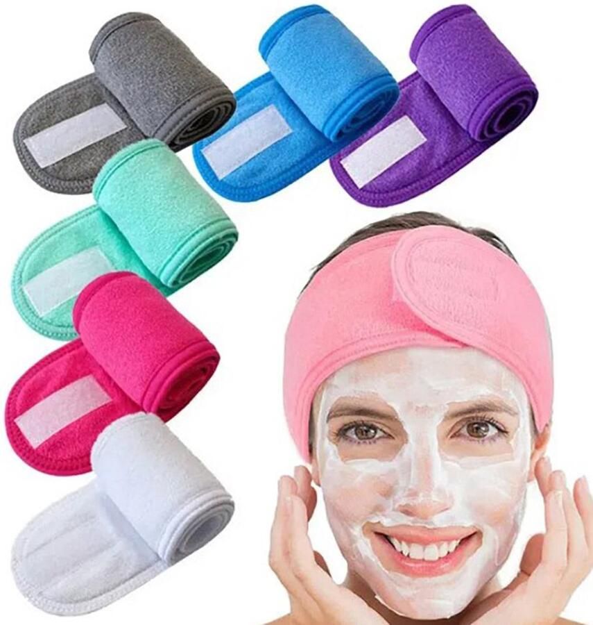 Make Up Hoofdband Wit Haarband Om je haren uit je gezicht te houden tijdens het opmaken 1 Stuk Roze