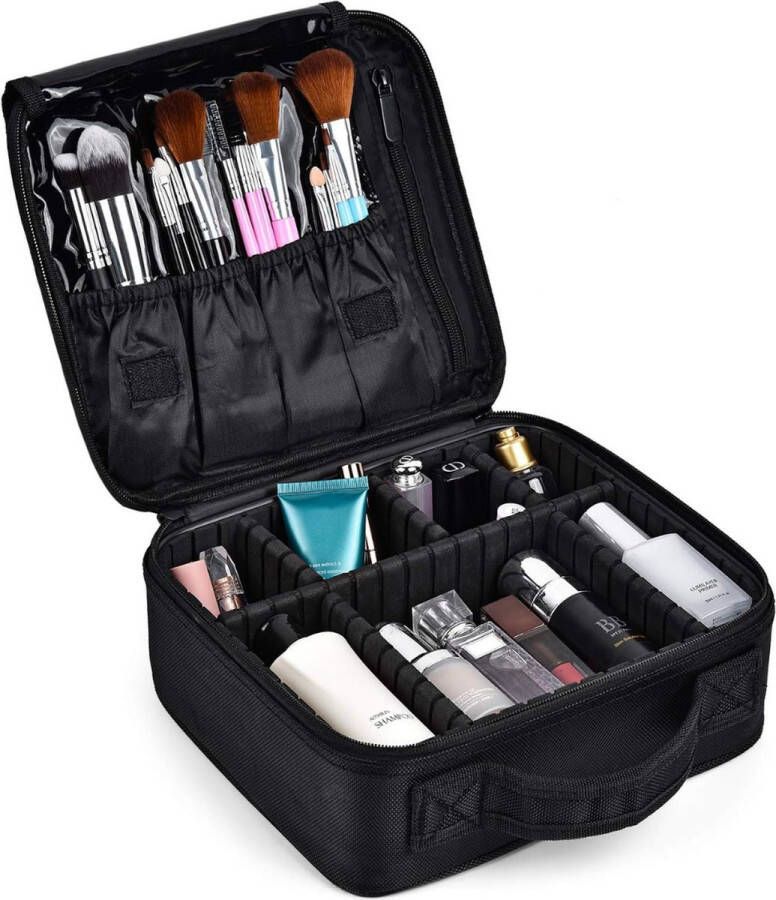 Make up koffer verstelbare vakken make up organizer Beauty Koffer Zwart