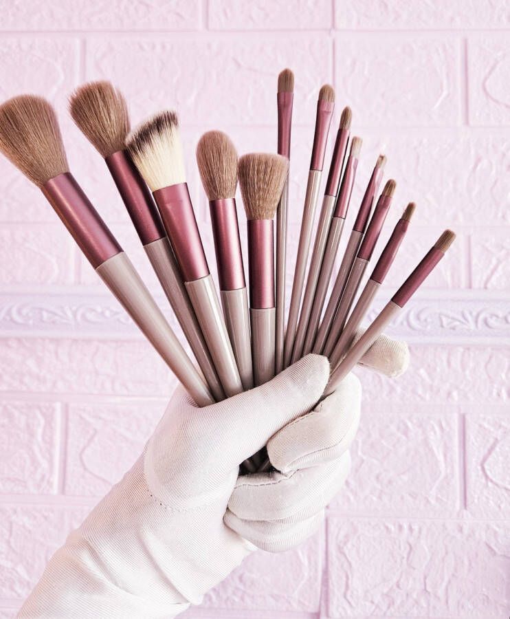 Make up kwasten set 13 stuks Zacht fijne borstels grote brush borstel