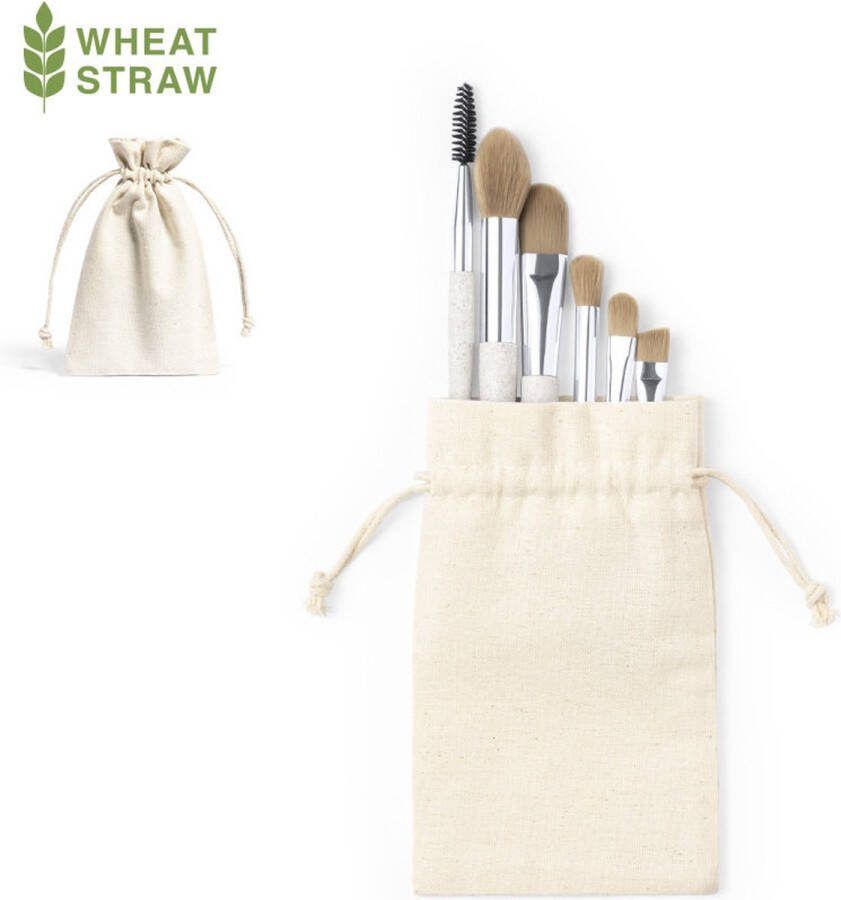 Make up kwasten set- Foundation Oogschaduw Tarwestro 6 kwasten met katoenen opbergzakje