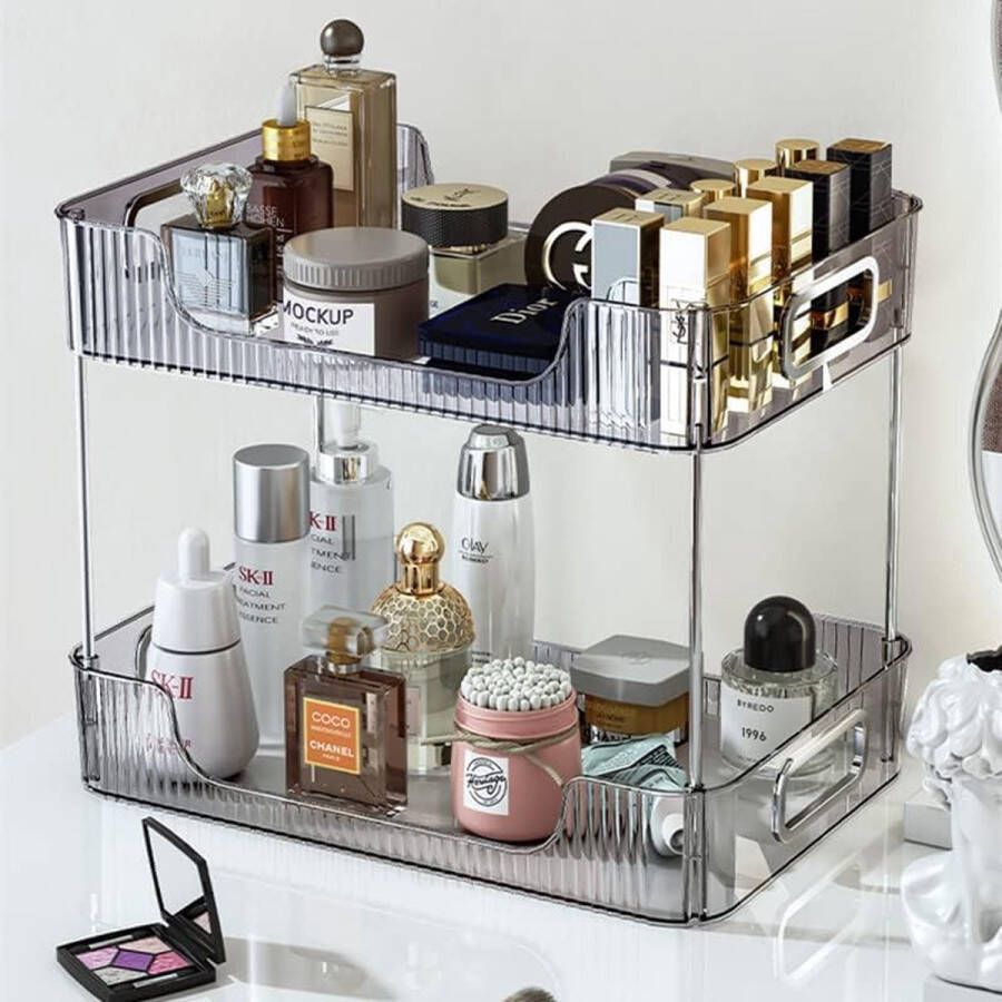 Make-up organisator cosmetische organisator parfum organisator huidverzorging organisator make-up plank voor badkamer (grijs)