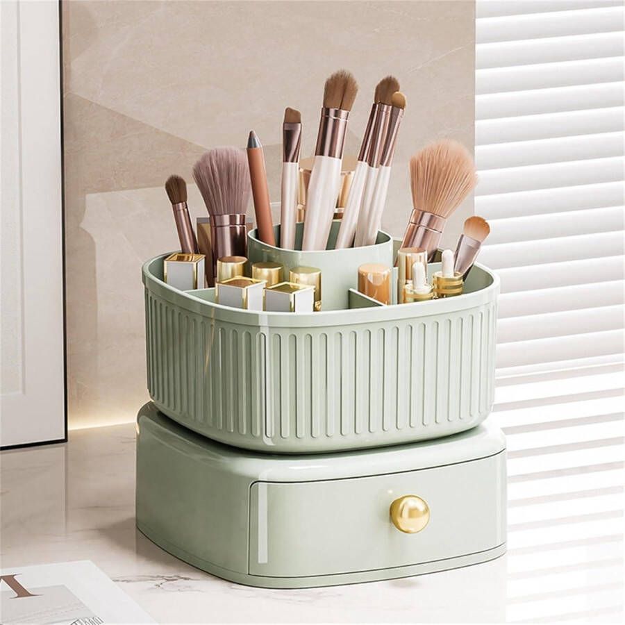 Make-up organizer 360 draaiend met 2 lagen Cosmetische opslag voor lippenstift en huidverzorging