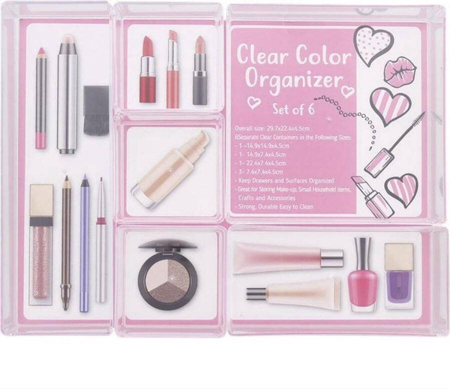 Make-up Organizer 6 Opbergvakken Transparant