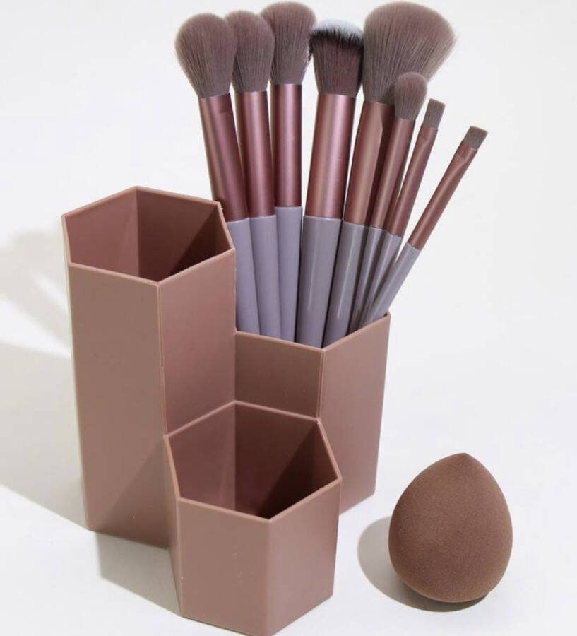Make-up Organizer Cosmetica Kwasten borstels Opbergdoos Make Up Spons Make Up Set Opbergemmer Make-upborstel Cosmetische borstel Make-Up Accessories Poederkwast Foundation Make Up set 13 delig Make Up Brush Beauty Blander