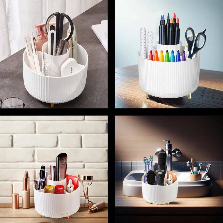 Make-up organizer cosmetische organizer met make-up opbergruimte 360° badkamer organizer voor cosmetica cosmetische plank cosmetische organizer voor kamerinrichting kaptafel badkamer organizer