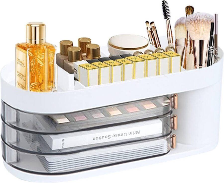 Make-up-organizer en bureau-organizer cosmetica-organizer voor opbergen multifunctionele organizer met lade geschikt voor thuis kantoor en badkamer make-uptafel make-upbox