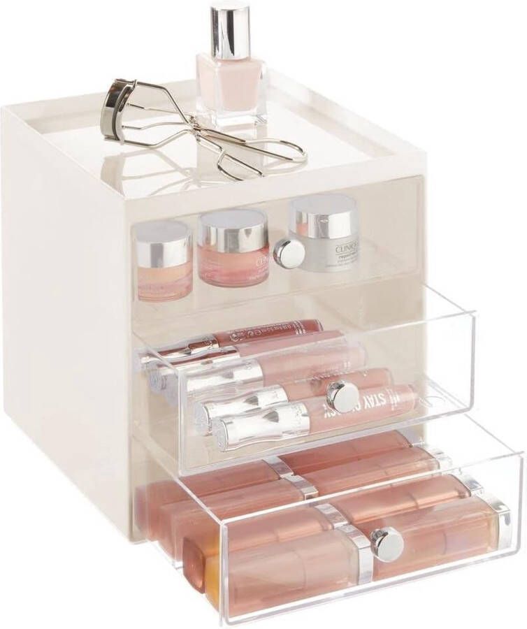 Make-up organizer Make-up opberger met 3 laden voor oogschaduw lippenstift enz. Plastic badkamer cosmetische doos