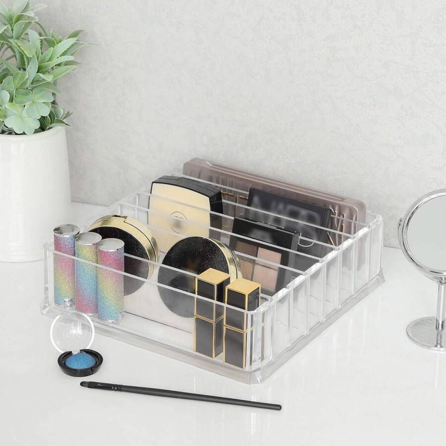 Make-up Organizer met 7 verstelbare planken voor paletten oogschaduw Transparant Acryl
