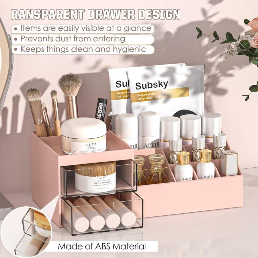 Make-up organizer met lades make-up opslag cosmetica make-up tafel organizer make-up doos met lades voor dressoir slaapkamer badkamer enzovoort