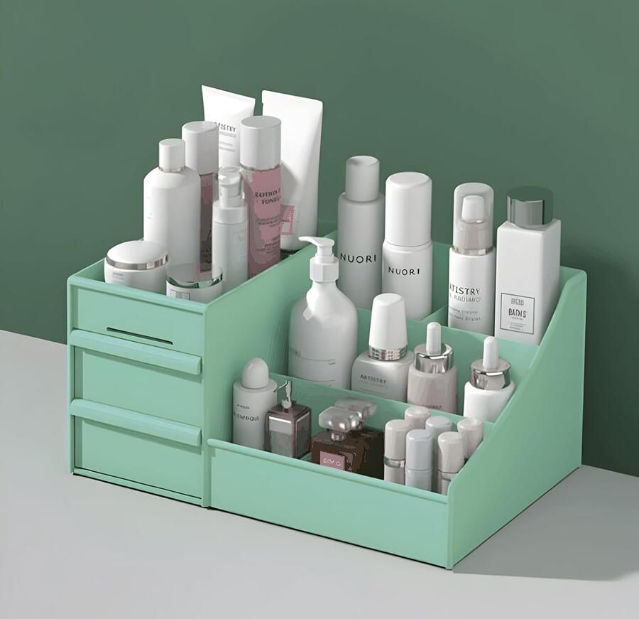 Make-up organizer met schuifladen make-uptafel cosmetica make-up organizer cosmetica opslag beauty-organizer badkamer voor commode slaapkamer badkamer voor het opbergen van kleine