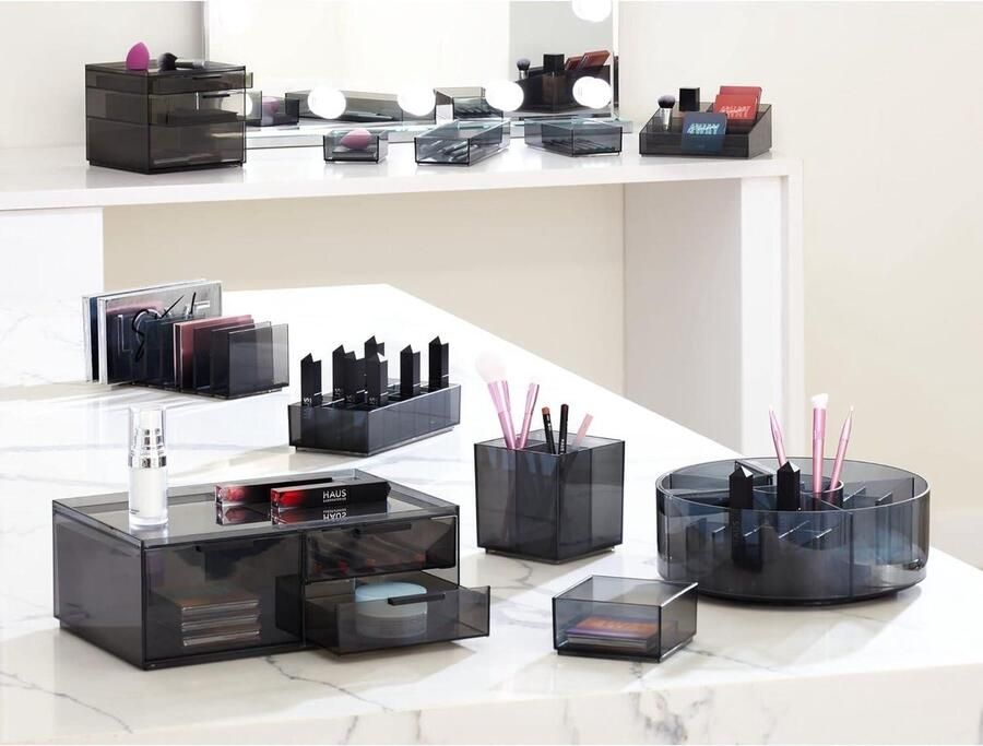 Make-up organizer Stack and Slide Opslag voor de kaptafel Grijs RPET 30.25 9.93 5.08