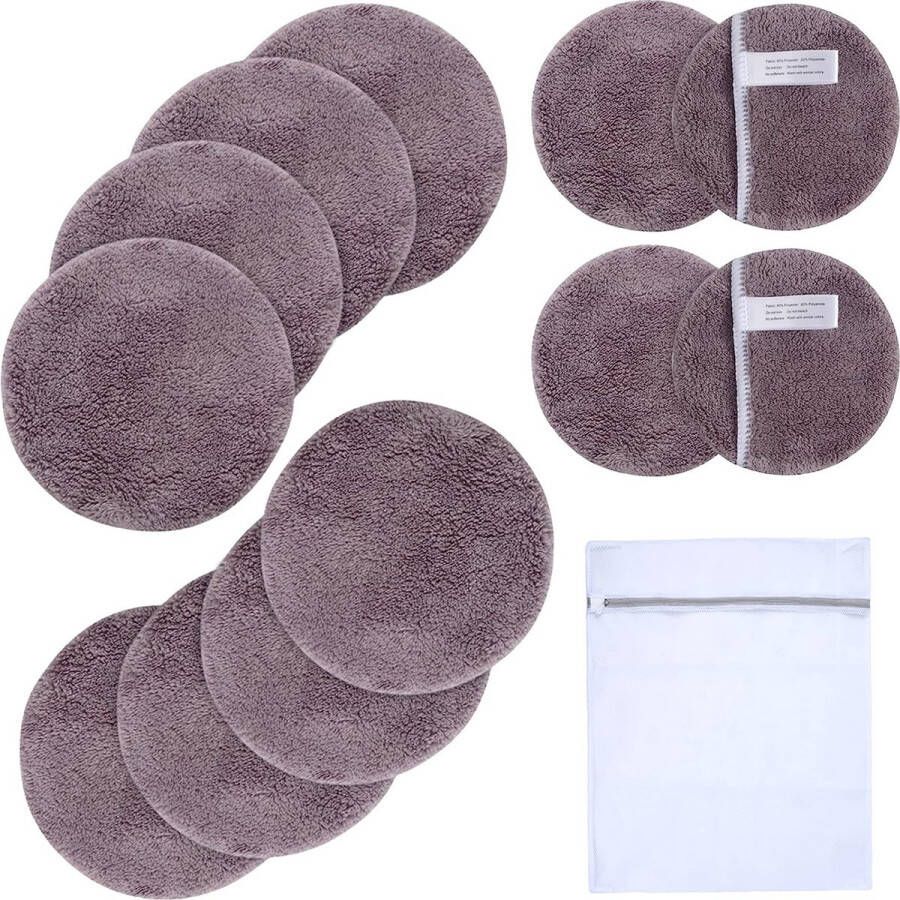 Make-up pads zachte microvezel cosmetische pads verwijderen alleen met water 12 stuks paars